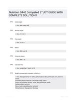 Nutrition D440 Competed STUDY GUIDE WITH COMPLETE SOLUTION!!