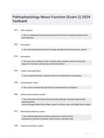 Pathophysiology Neuro Function (Exam 2)  2024 Testbank