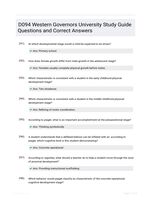 D094 Western Governors University Study Guide Questions and Correct Answers