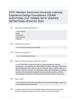 D291 Western Governors University Learning Experience Design Foundations I EXAM QUESTIONS (142 TERMS) WITH VERIFIED DEFINITIONS UPDATED 2024