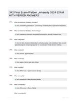 342 Final Exam-Walden  University 2024 EXAM WITH VERIIED  ANSWERS