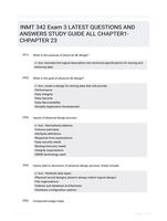 INMT 342 Exam 3 LATEST  QUESTIONS AND ANSWERS STUDY GUIDE ALL  CHAPTER1-CHPAPTER 23