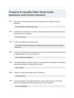 Property & Casualty Idaho Study Guide Questions and Correct Answers