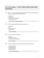 ITE 152- Exam 2 . TEST 2024 QUESTIONS AND ANSWERS