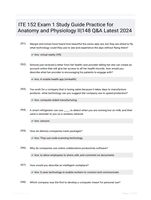 ITE 152 Exam 1 Study Guide Practice for Anatomy and Physiology II|148 Q&A Latest 2024