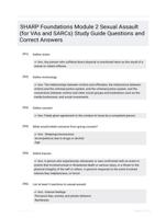 SHARP Foundations Module 2 Sexual Assault (for VAs and SARCs) Study Guide Questions and Correct Answers