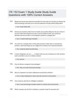 ITE 152 Exam 1 Study Guide Study Guide Questions with 100% Correct Answers