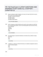 ITE 152 Final Exam 3 LATEST  QUESTIONS AND ANSWERS STUDY GUIDE ALL  CHAPTER1-CHPAPTER 23