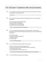 ITE 152 Exam 1 Questions with correct Answers