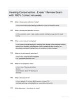 Hearing Conservation - Exam 1 Review Exam with 100% Correct Answers.