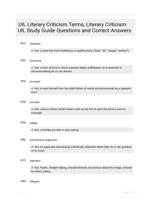 UIL Literary Criticism Terms, Literary Criticism UIL Study Guide Questions and Correct Answers