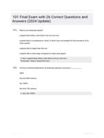 101 Final Exam with 26 Correct Questions and Answers (2024 Update).