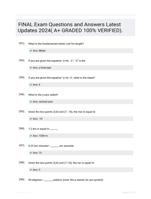 FINAL Exam Questions and Answers Latest Updates 2024( A+ GRADED 100% VERIFIED).