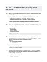 AIC 301 - Test Prep Questions Study Guide Graded A+