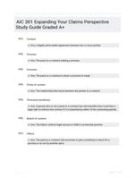 AIC 301 Expanding Your Claims Perspective Study Guide Graded A+