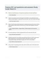 finance 301 owl questions and answers Study Guide Rated A+