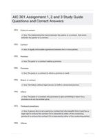 AIC 301 Assignment 1, 2 and 3 Study Guide Questions and Correct Answers