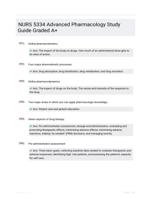 NURS 5334 Advanced Pharmacology Study Guide Graded A+