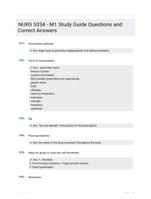 NURS 5334 - M1 Study Guide Questions and Correct Answers