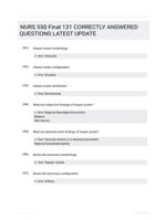 NURS 550 Final 131 CORRECTLY ANSWERED QUESTIONS LATEST UPDATE