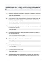 National Patient Safety Goals Study Guide Rated A+