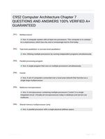 C952 Computer Architecture Chapter 7 QUESTIONS AND ANSWERS 100% VERIFIED A+ GUARANTEED