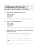 C952 Computer Architecture PGKO Pre-Assessment Practice 60 CORRECTLY ANSWERED QUESTIONS LATEST UPDATE