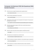 Computer Architecture C952 |66 Questions| With Correct Answers.