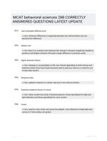 MCAT behavioral sciences 288 CORRECTLY ANSWERED QUESTIONS LATEST UPDATE