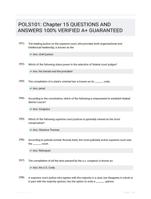 POLS101: Chapter 15 QUESTIONS AND ANSWERS 100% VERIFIED A+ GUARANTEED