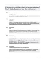 Pharmacology Midterm (with practice questions) Study Guide Questions and Correct Answers