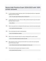 Nurse Aide Practice Exam 2024/2025 with 100% correct answers