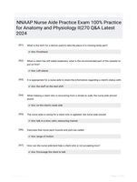 NNAAP Nurse Aide Practice Exam 100% Practice for Anatomy and Physiology II|270 Q&A Latest 2024