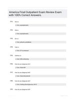 America Final Outpatient Exam Review Exam with 100% Correct Answers.