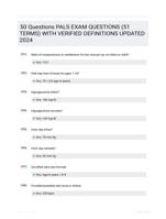 50 Questions PALS EXAM QUESTIONS (51 TERMS) WITH VERIFIED DEFINITIONS UPDATED 2024