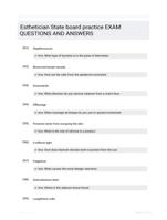 Esthetician State board practice EXAM QUESTIONS AND ANSWERS