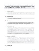 Bill Mock exam Questions Actual Questions and Answers New Guide 100% Correct