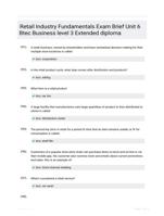 Retail Industry Fundamentals Exam Brief Unit 6 Btec Business level 3 Extended diploma