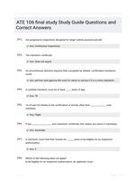 ATE 106 final study  Study Guide Questions and Correct Answers