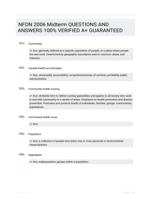 NFDN 2006 Midterm QUESTIONS AND ANSWERS 100% VERIFIED A+ GUARANTEED