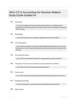 WGU C213 Accounting for Decision Makers Study Guide Graded A+