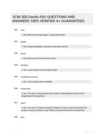 SCM 300 Davila ASU QUESTIONS AND ANSWERS 100% VERIFIED A+ GUARANTEED