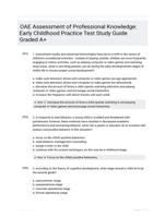 OAE Assessment of Professional Knowledge: Early Childhood Practice Test Study Guide Graded A+