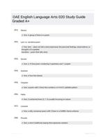 OAE English Language Arts 020 Study Guide Graded A+