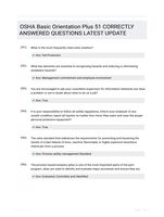 OSHA Basic Orientation Plus 51 CORRECTLY ANSWERED QUESTIONS LATEST UPDATE