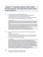 Chapter 11: Population-Based Public Health Nursing Practice: The Intervention Wheel Study Guide Graded A+