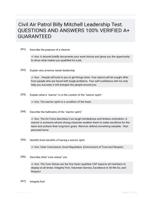 Civil Air Patrol Billy Mitchell Leadership Test. QUESTIONS AND ANSWERS 100% VERIFIED A+ GUARANTEED