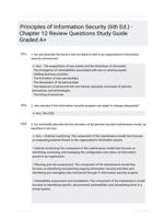 Principles of Information Security (6th Ed.) - Chapter 12 Review Questions Study Guide Graded A+