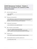 NAMS Menopause Textbook - Chapter 3 Vasomotor Symptoms |43 Questions| With Correct Answers.