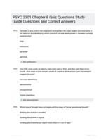 PSYC 2301 Chapter 8 Quiz Questions Study Guide Questions and Correct Answers